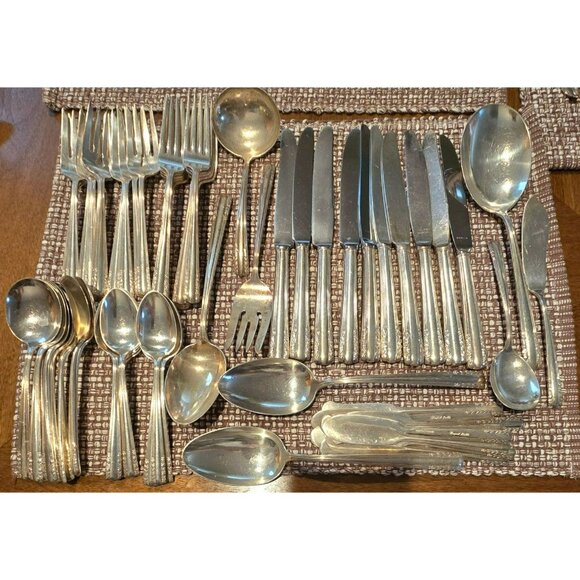 Alvin Chapel Bells Sterling Silver Flatware Set 1939 Service For 10 Plus HS107 - Picture 3 of 16